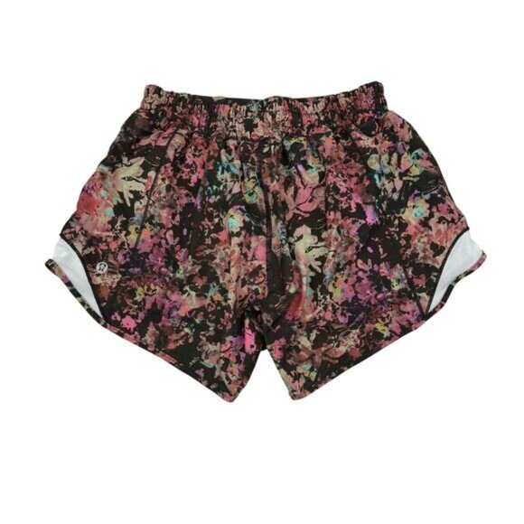 Lululemon Tracker Lined Short Low Rise In Stencil Blossom Red Multi - Picture 4 of 7